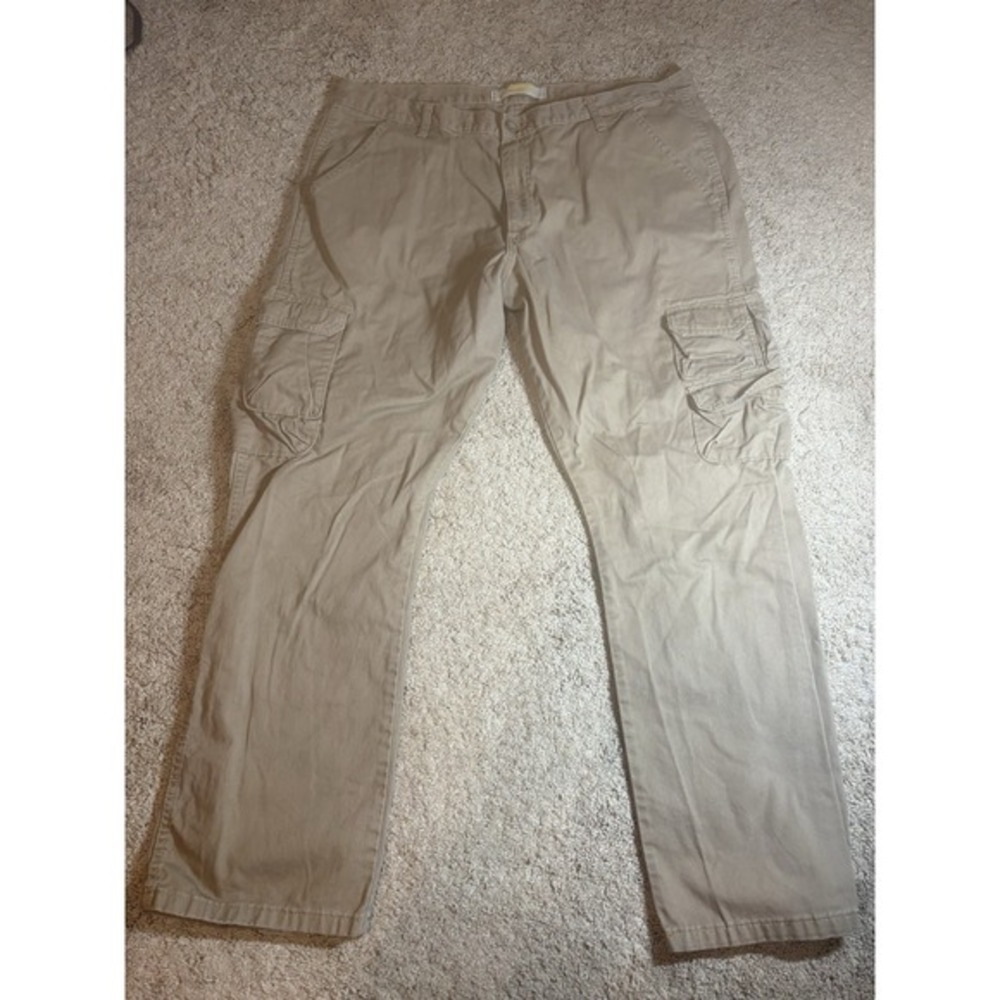 Wrangler Cargo Pants Mens 38x30 Brown 100 Cotton Utility Workwear Hiking